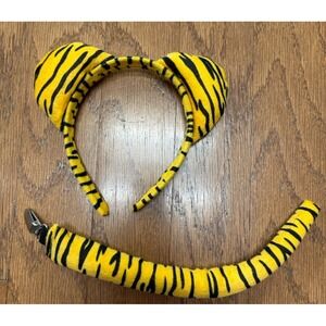 Tiger Ears & Clip-on Tail Set 2pc Costume Cosplay Safari Clemson LSU NEW!